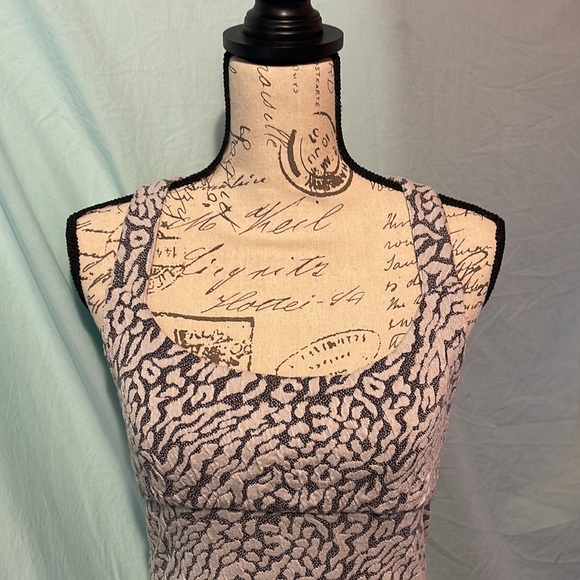 FREE PEOPLE Halter stretch dress in grey leopard print Sz SMALL - Picture 2 of 7